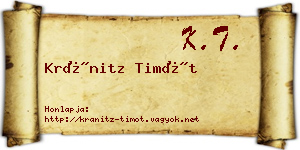 Kránitz Timót névjegykártya